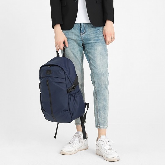 purestblue2059_Mページ メンズリュックサック 牛革付属 撥水素材 カジュアル 通勤通学