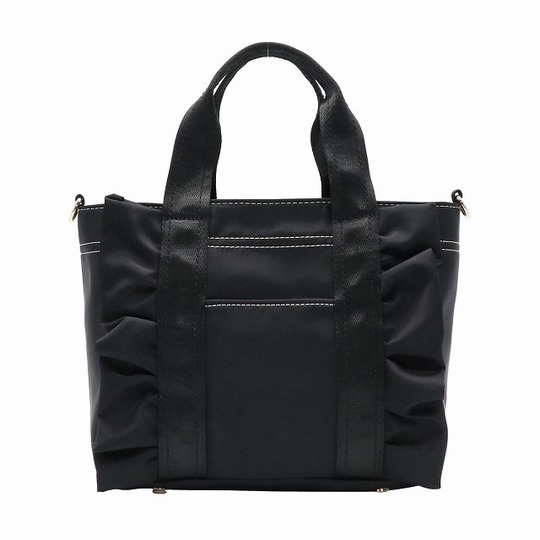 グッシオ GUSCIO PUレザーフリルトートバッグ ショルダー付き